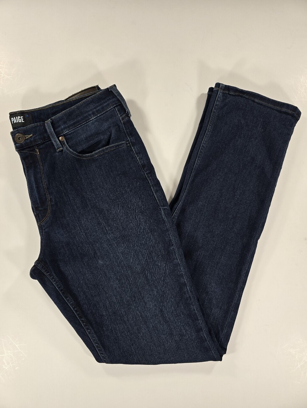 Paige Federal Jeans Mens 33x34 Blue Slim Straight Stretch Denim Dark Wash